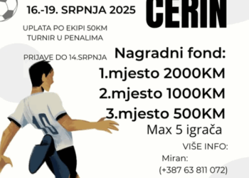 Najava: Treće izdanje turnira Futsal 3×3 Čerin od 16. do 19. srpnja 2025.