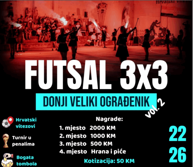 Počinju prijave za Futsal 3×3 turnir 2025 u Donjem Velikom Ograđeniku