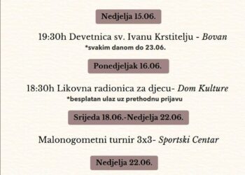 Udruga “Mlada snaga-Hamzići”: Program manifestacije “Dani svetog Ivana”