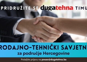 Duga-tehna d.o.o. – Natječaj za posao: Prodajno- tehnički savjetnik za područje Hercegovine