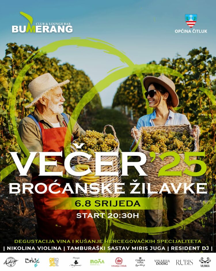 Najava: Večer Broćanske Žilavke 2025.