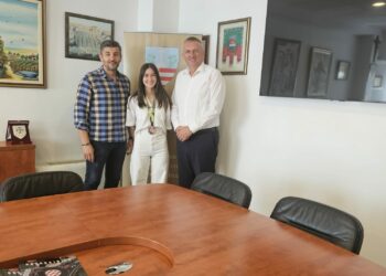 Karatistica Patricija Prga na prijemu kod načelnika općine Čitluk pred nastup na Svjetskoj ligi u Mexicu