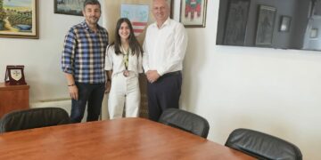 Karatistica Patricija Prga na prijemu kod načelnika općine Čitluk pred nastup na Svjetskoj ligi u Mexicu