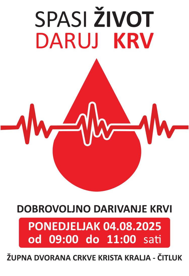 Franjevački svjetovni red Čitluk poziva na dobrovoljno darivanje krvi