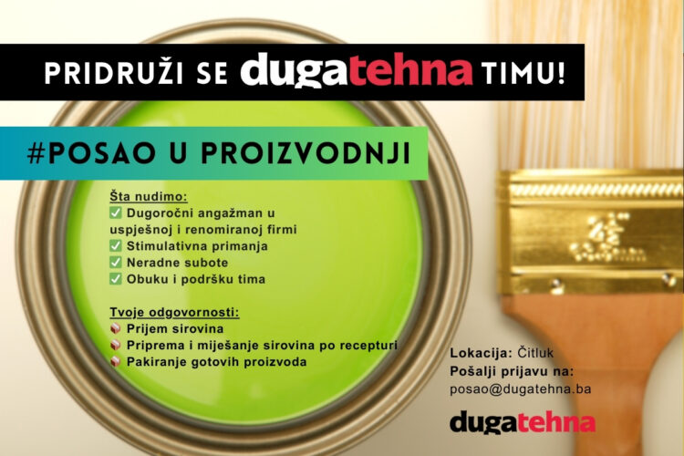 Duga-tehna d.o.o. – Natječaj za posao