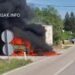 Na cesti Široki Brijeg – Mostar zapalio se kamion brze pošte