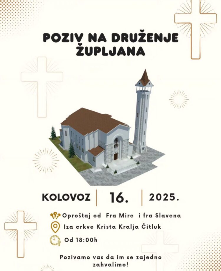 Zahvala fra Miri i fra Slavenu: Župa Krista Kralja organizira zajedničko druženje