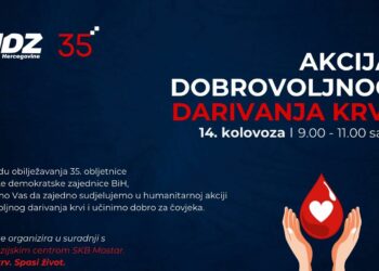Akcija dobrovoljnog darivanja krvi povodom obilježavanja 35.obljetnice HDZ BiH