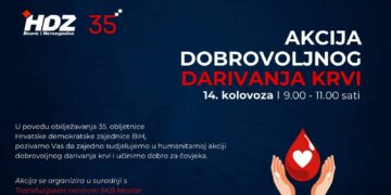Akcija dobrovoljnog darivanja krvi povodom obilježavanja 35.obljetnice HDZ BiH