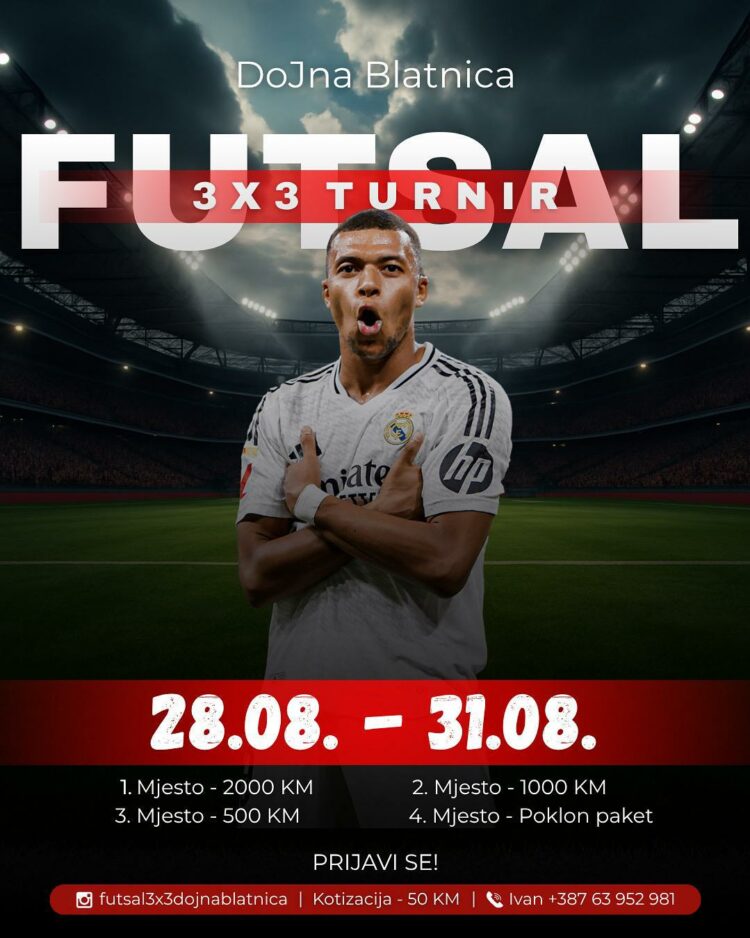 Najava: Futsal 3×3 turnir u Donjoj Blatnici