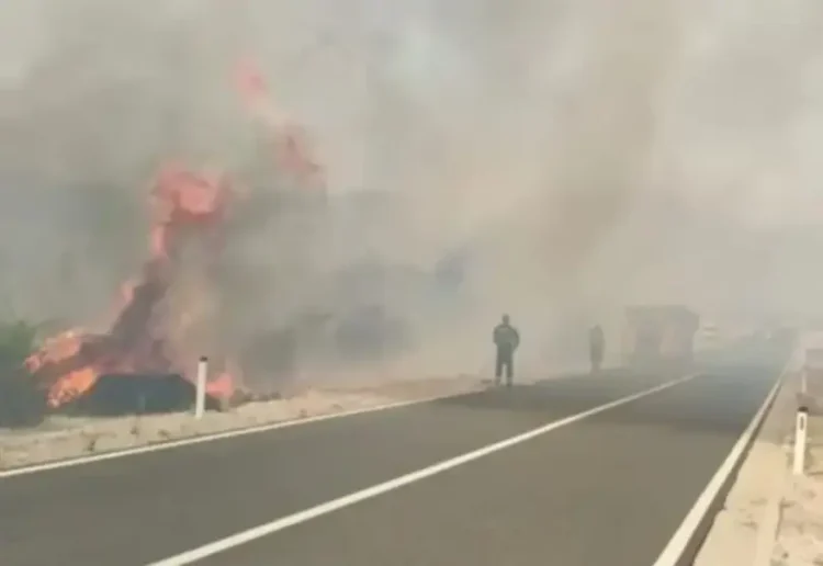 Zbog požara zatvorena magistralna cesta Stolac – Neum