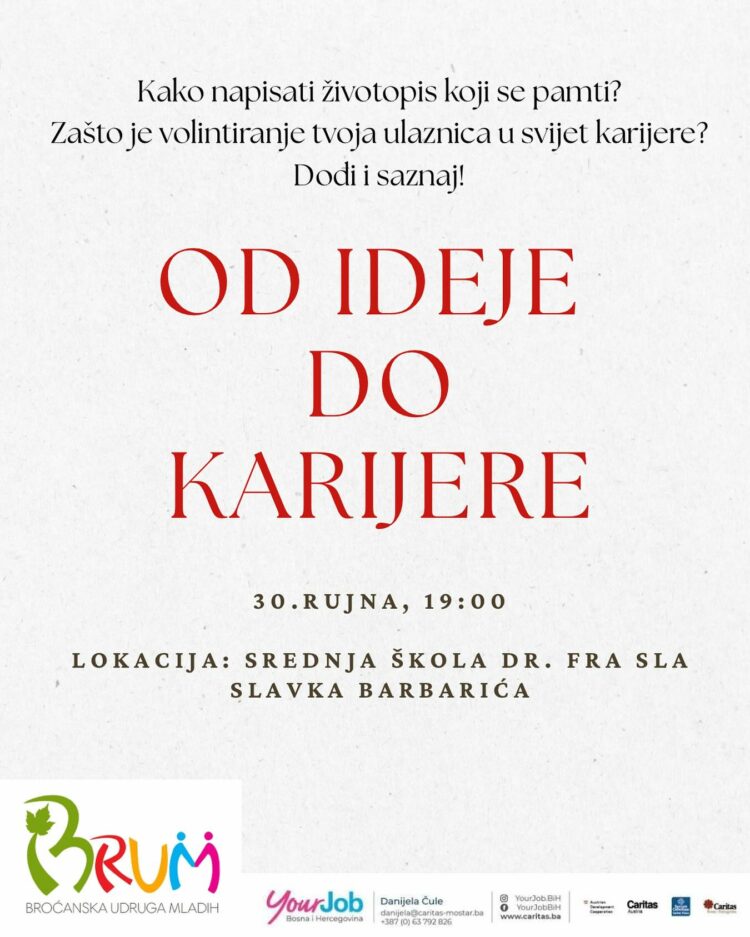 Radionica “Od ideje do karijere” – Kako napisati životopis koji se pamti?