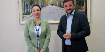 Novoimenovana šefica Ureda Misije OESS-a u Mostaru na sastanku sa gradonačelnikom Kordićem