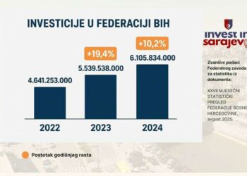 U 2024. godini ostvareno je više od 6,1 milijardi KM investicija u Federaciji BiH