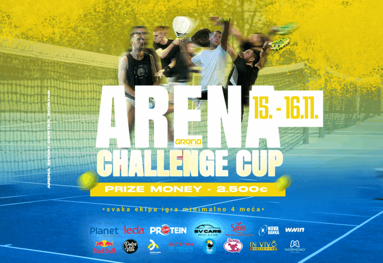 Arena Challenge Cup – spektakl padela ovog vikenda u Arena Sport Centru