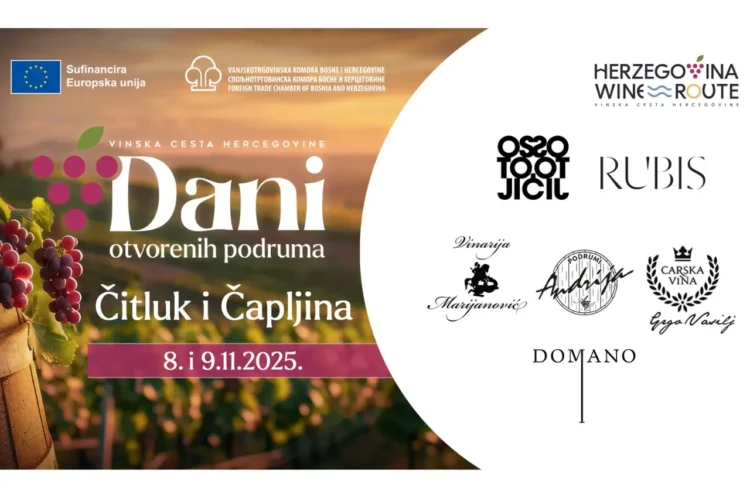 Dani otvorenih podruma na Vinskoj cesti Hercegovine nastavljaju se u Čitluku i Čapljini – vikend u znaku vina, gastronomije i umjetnosti