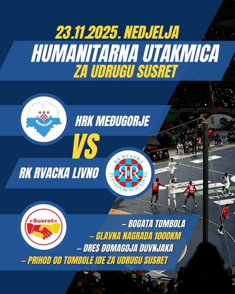 23. studenog u Čitluku – rukomet i humanost zajedno na djelu!