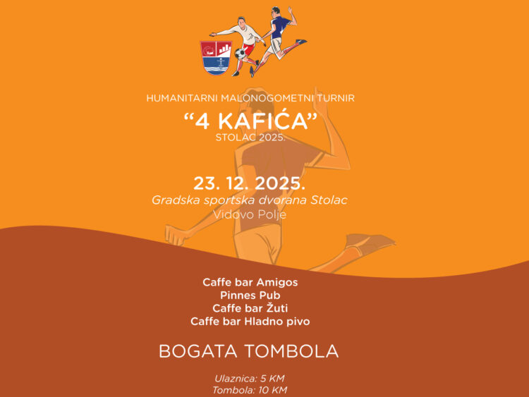 Najava: U Stocu prvi humanitarni malonogometni turnir “4 kafića”