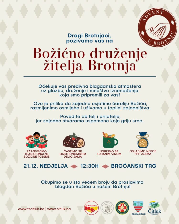 Najava: Božićno druženje žitelja Brotnja