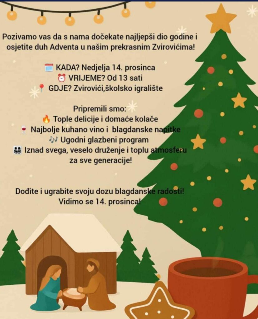 Advent u Zvirovićima: MZ Zvirovići poziva na blagdansko druženje