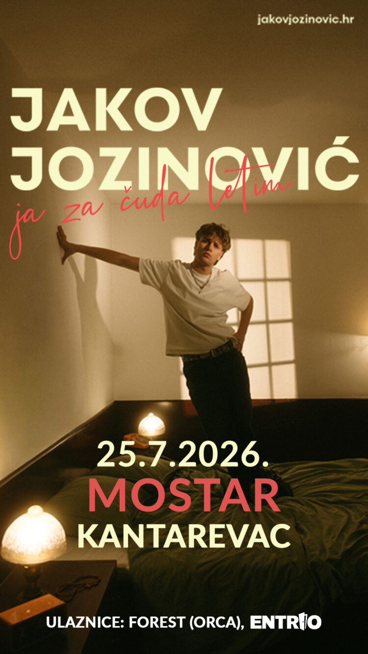 Koncert Jakova Jozinovića u Mostaru odmah postao najprodavaniji na platformi entrio.ba