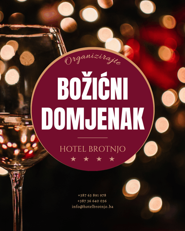 Božićna čarolija i druženje: Organizirajte nezaboravan božićni domjenak u Hotelu Brotnjo!