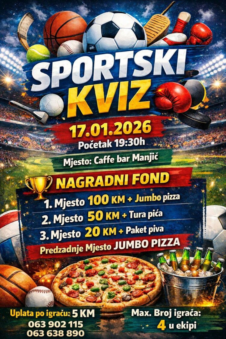 Udruga “Mlada snaga Hamzići” najavljuje Sportski kviz