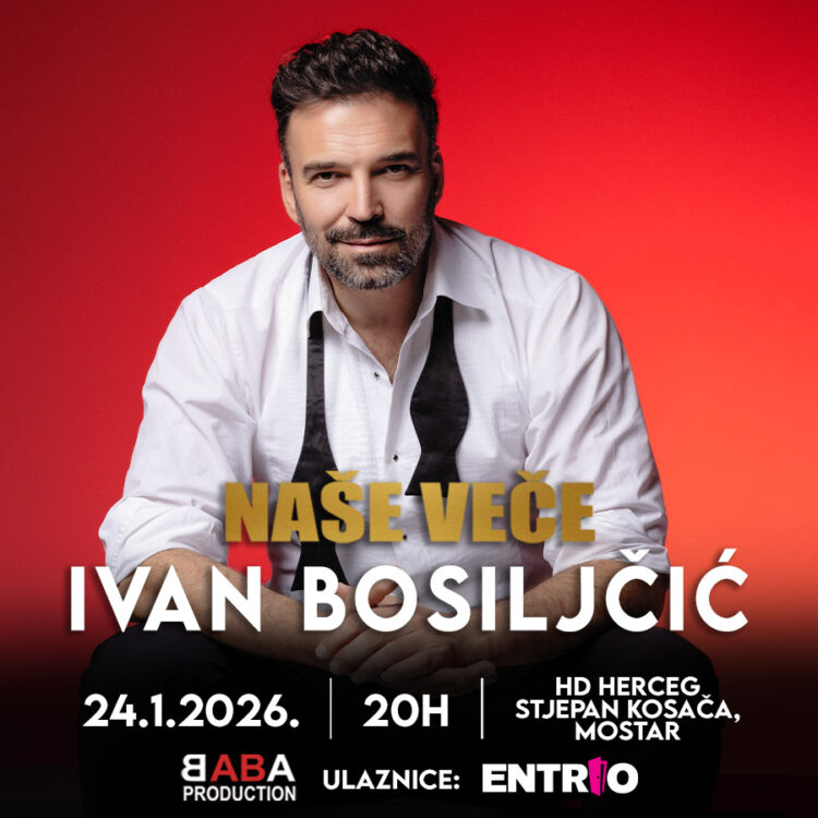 Nakon rasprodanog Sarajeva – Ivan Bosiljčić večeras u Mostaru: „Naše veče“ koje se pamti još dugo nakon završetka