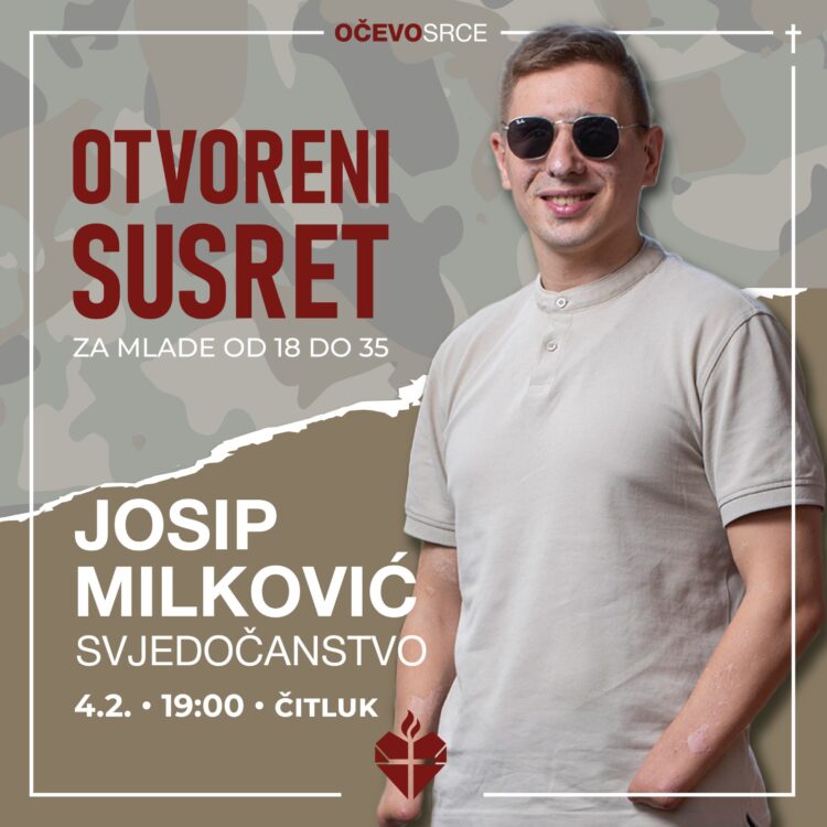 Otvoreni susret za mlade u Čitluku: Svjedočanstvo Josipa Milkovića o križu, nadi i radosti