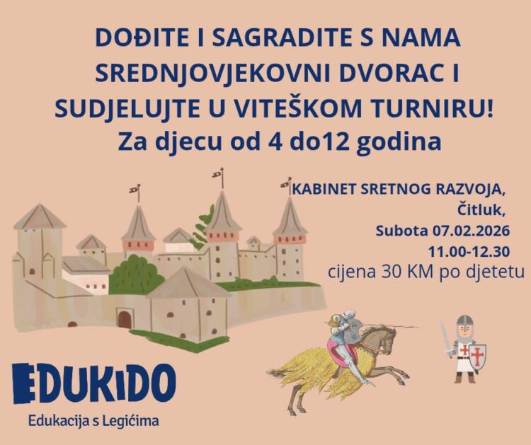 U Čitluk stiže Edukido LEGO radionica: Spoj kreativnosti, zabave i zajedničko druženje u Kabinetu sretnog razvoja