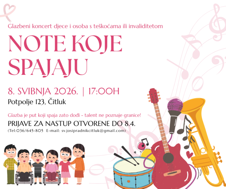 Ustanova Sveti Josip Radnik: Prijave za koncert djece i osoba s teškoćama ili invaliditetom