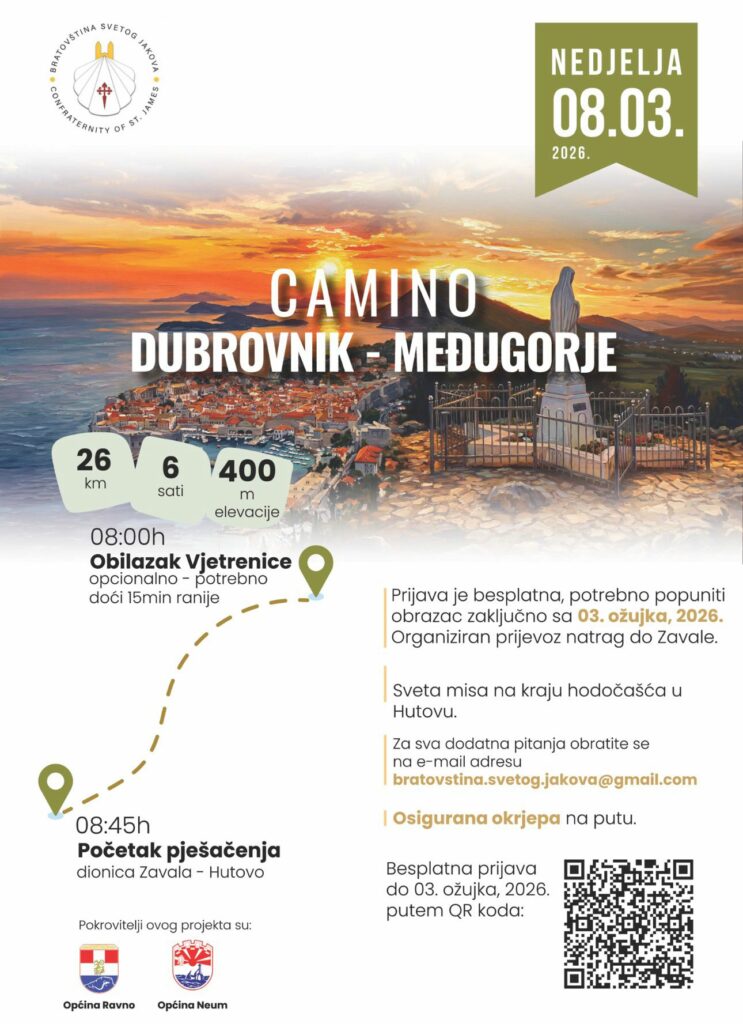Bratovština svetog Jakova poziva na otvaranje Camina Dubrovnik-Međugorje: Prijave u tijeku!