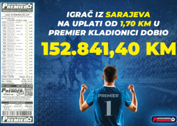 Sarajlija osvojio više od 150 tisuća KM s uplatom od 1,70 KM u Premier kladionici!