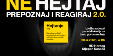 Kroz oči mostarskih srednjoškolaca – Izložba radova i panel diskusija „NE hejtaj: Prepoznaj i reagiraj“ u Kosači