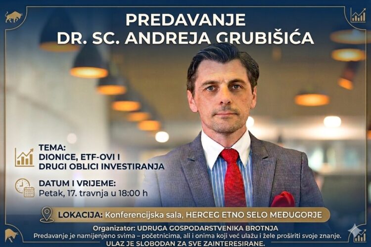 Najava: Predavanje na temu “Kako pametno uložiti novac – Dionice, ETF-ovi i strategije za dugoročni rast imovine”
