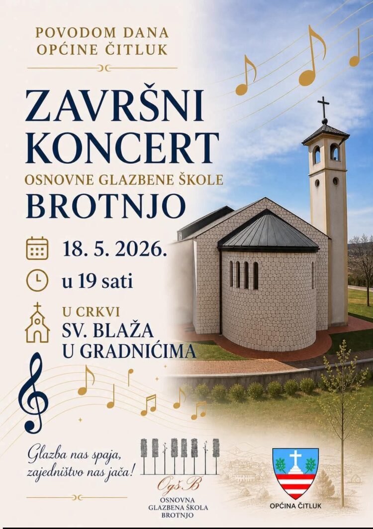 Završni koncert Osnovne glazbene škole Brotnjo