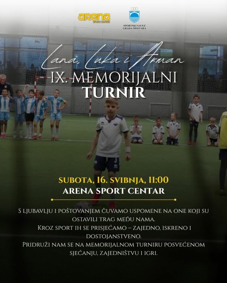 Sport, zajedništvo i uspomene obilježit će IX. Memorijalni turnir „Lana, Luka i Arman“