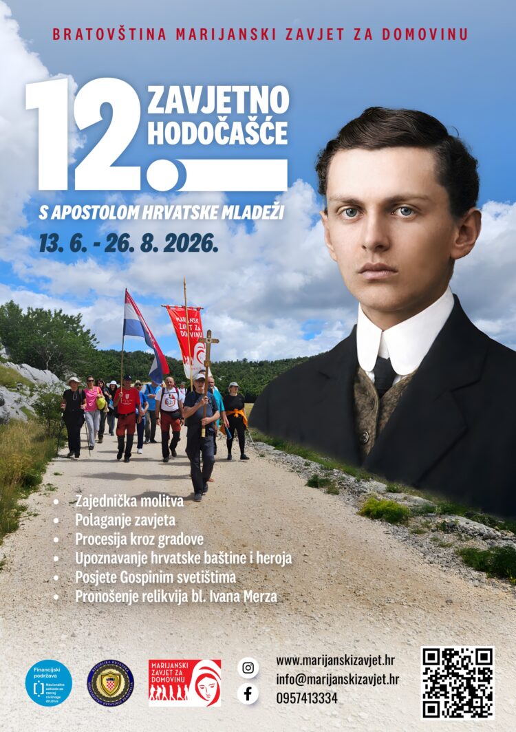 Najava 12. Zavjetnog hodočašća Marijanskog zavjeta za Domovinu s relikvijama bl. Ivan Merza