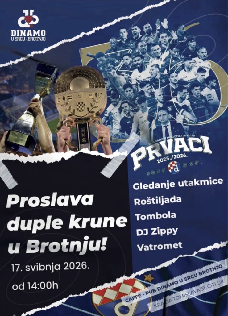 Veliko slavlje Dinamovaca u Brotnju: Proslava duple krune uz utakmicu, roštiljadu, tombolu i vatromet