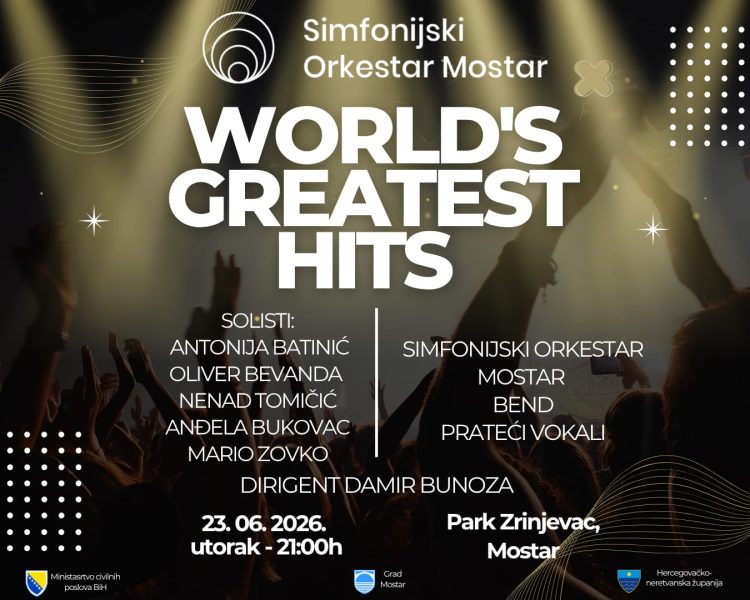 Koncert Simfonijskog orkestra Mostar „World’s Greatest Hits“ povodom Svjetskog dana glazbe