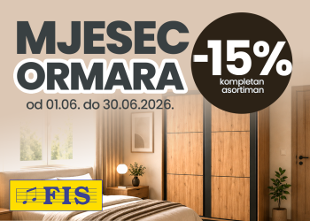 Mjesec ormara u FIS centrima: Ostvarite 15% popusta na sve ormare do kraja šestog mjeseca