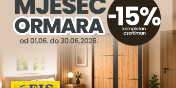 Mjesec ormara u FIS centrima: Ostvarite 15% popusta na sve ormare do kraja šestog mjeseca