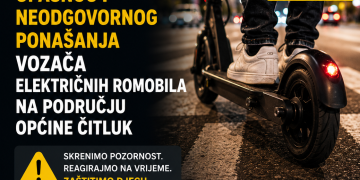 POZIV NA OPREZ Električni romobil nije igračka – sve više opasnih situacija na području općine Čitluk