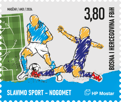Nogomet na markama Hrvatske pošte Mostar