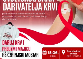 Povodom Svjetskog dana darivatelja krvi: Akcija dobrovoljnog darivanja u SKB Mostar