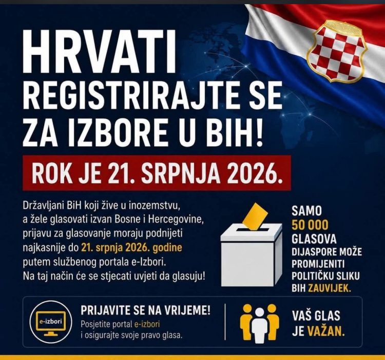 Hrvati, registrirajte se za izbore u BiH: Samo 50.000 glasova dijaspore može promijeniti političku sliku u BiH