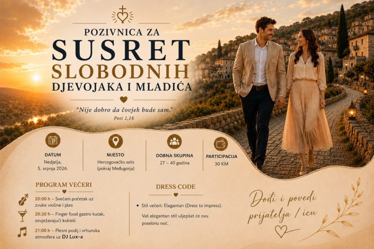 Susret za slobodne djevojke i mladiće: Večer novih poznanstava, druženja, glazbe i plesa u Hercegovačkom selu