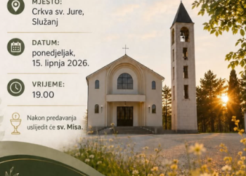 SLUŽANJ Kateheza u crkvi sv. Jure večeras u 19 sati