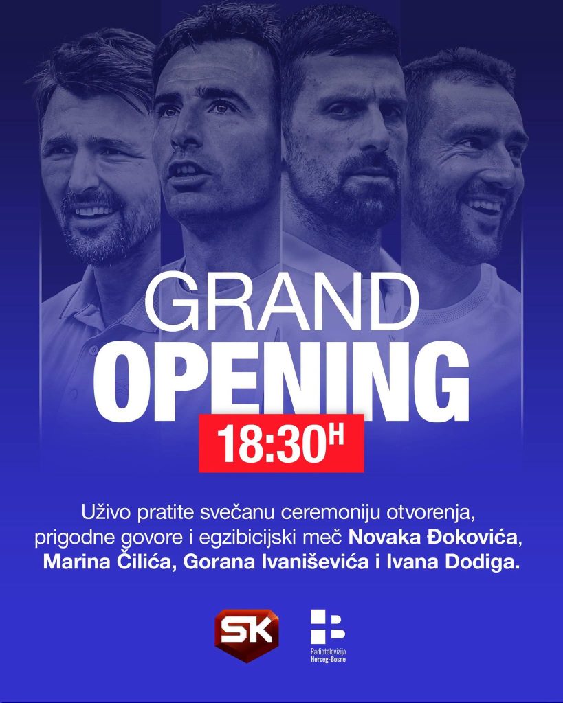 Uživo pratite veliko otvaranje Dodig Tennis Center na Sport Klubu i Radioteleviziji Herceg-Bosne