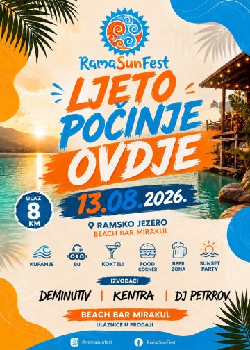 Rama Sun Fest seli na obalu Ramskog jezera – ljeto, glazba i odlična atmosfera!
